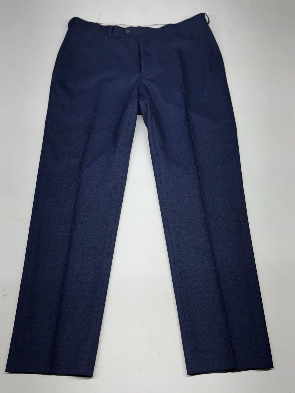 Suit Supply Brescia Blue Pure Wool Mens Flat Front Trouser Dress Pants 34x30